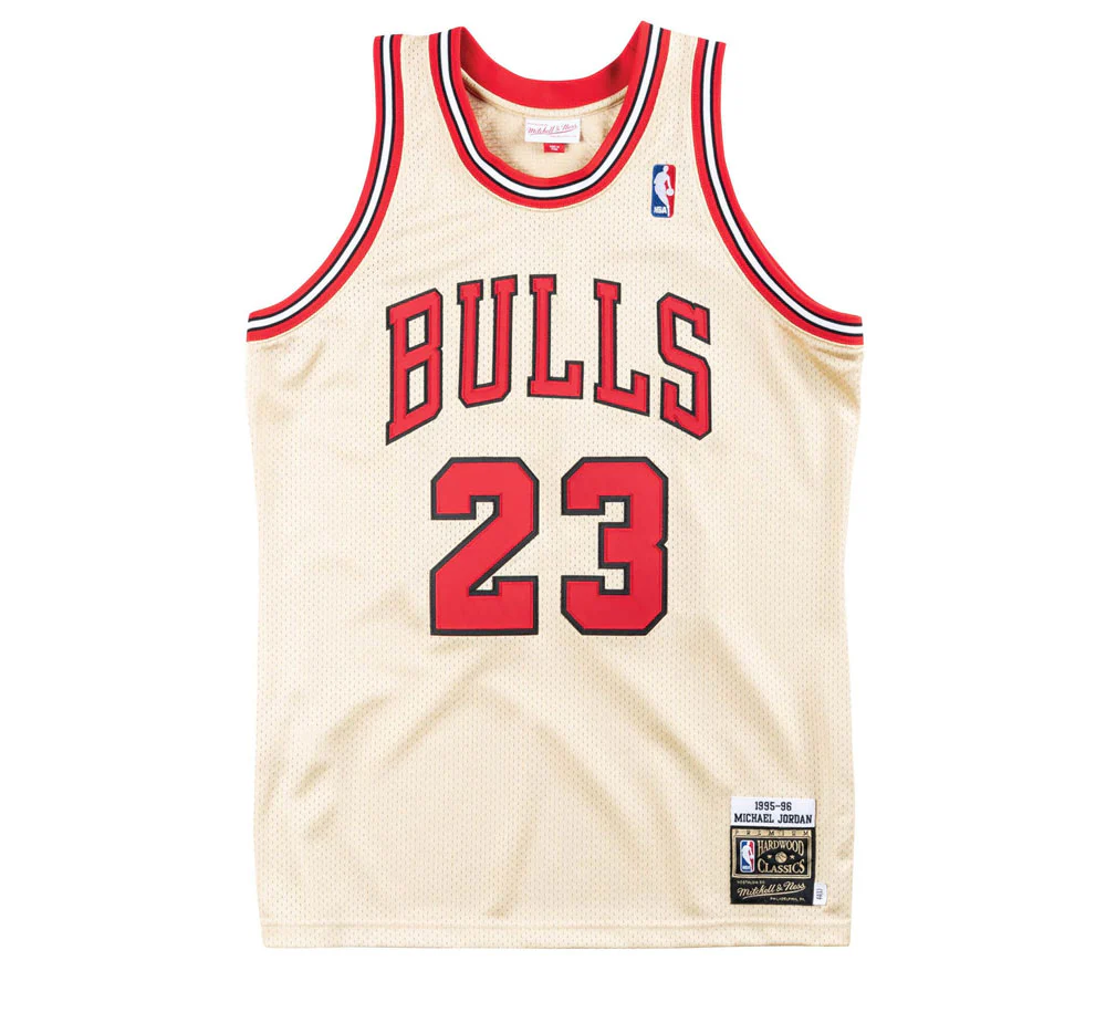 1995 MICHAEL JORDAN BULLS GOLD NBA AUTHENTIC JERSEY