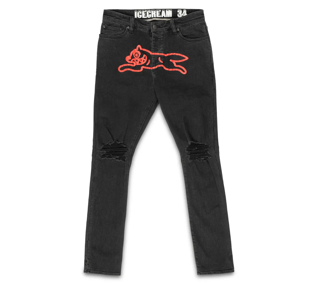 BLACK RUNNING DOG JEAN
