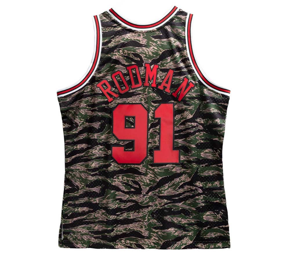 CHICAGO BULLS TIGER CAMO SWINGMAN JERSEY-DENNIS RODMAN - Image 2