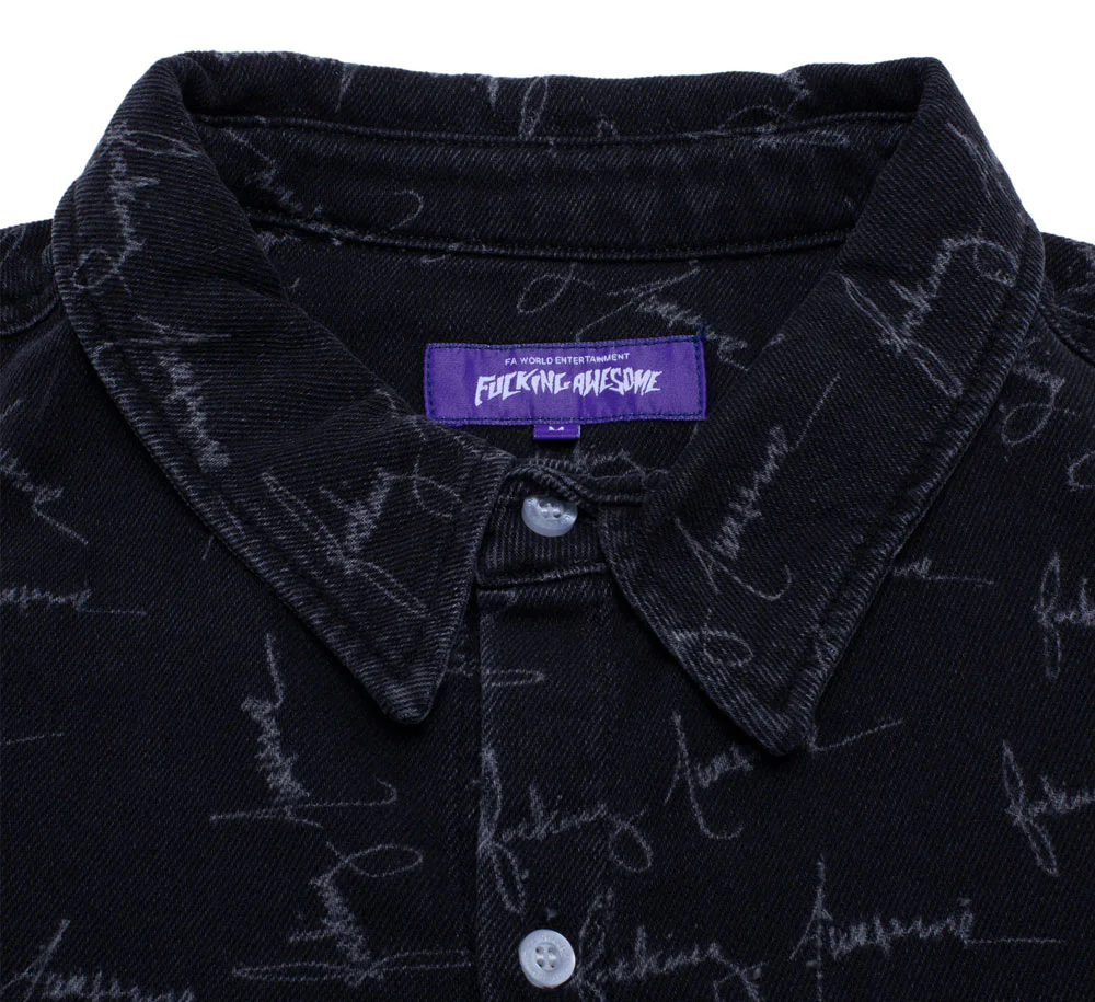 CURSIVE WASHED DENIM OVERSHIRT - Image 3