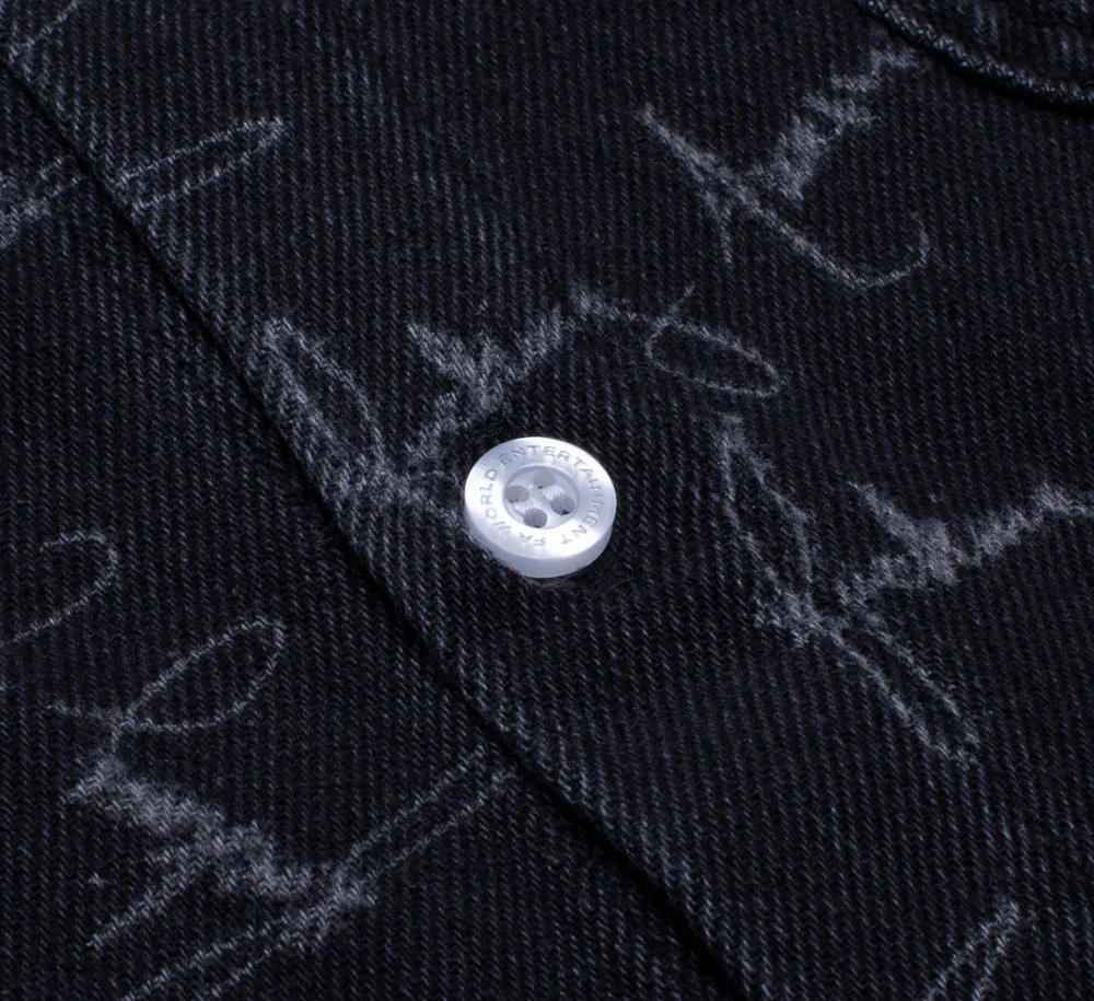 CURSIVE WASHED DENIM OVERSHIRT - Image 4