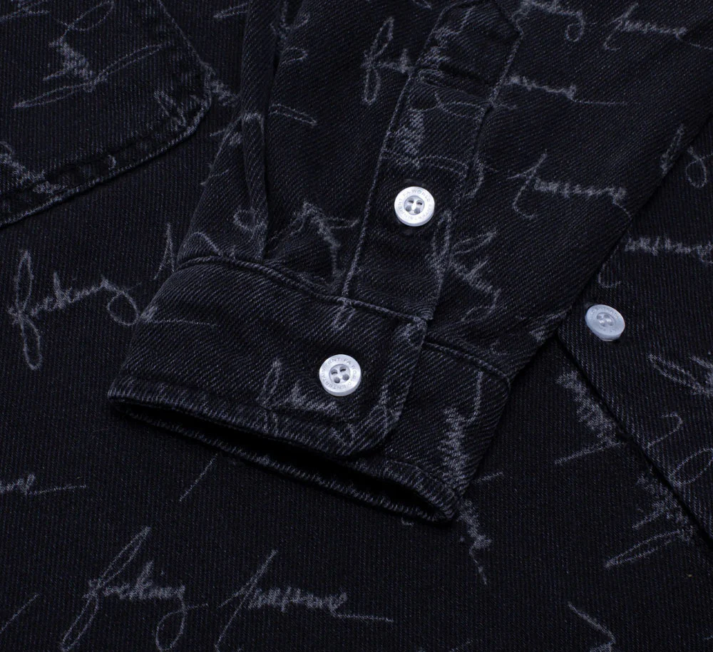 CURSIVE WASHED DENIM OVERSHIRT - Image 6