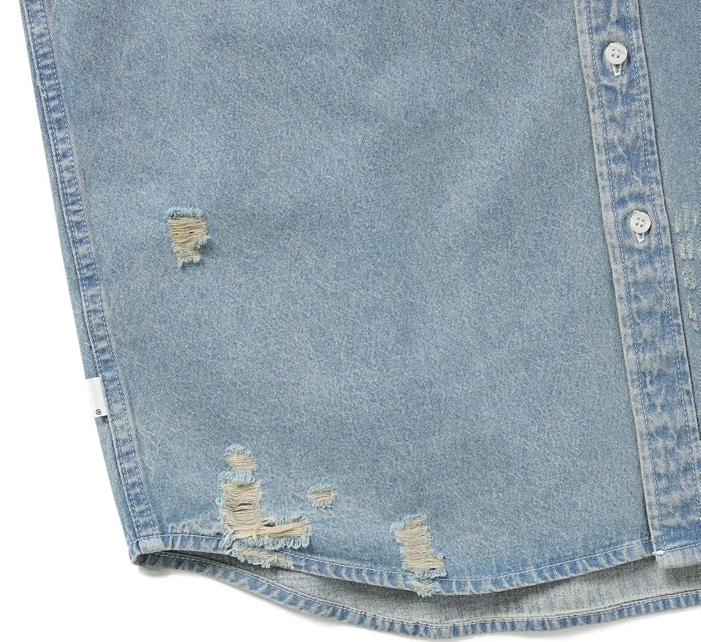 DAMAGED DENIM SHIRT - Image 4