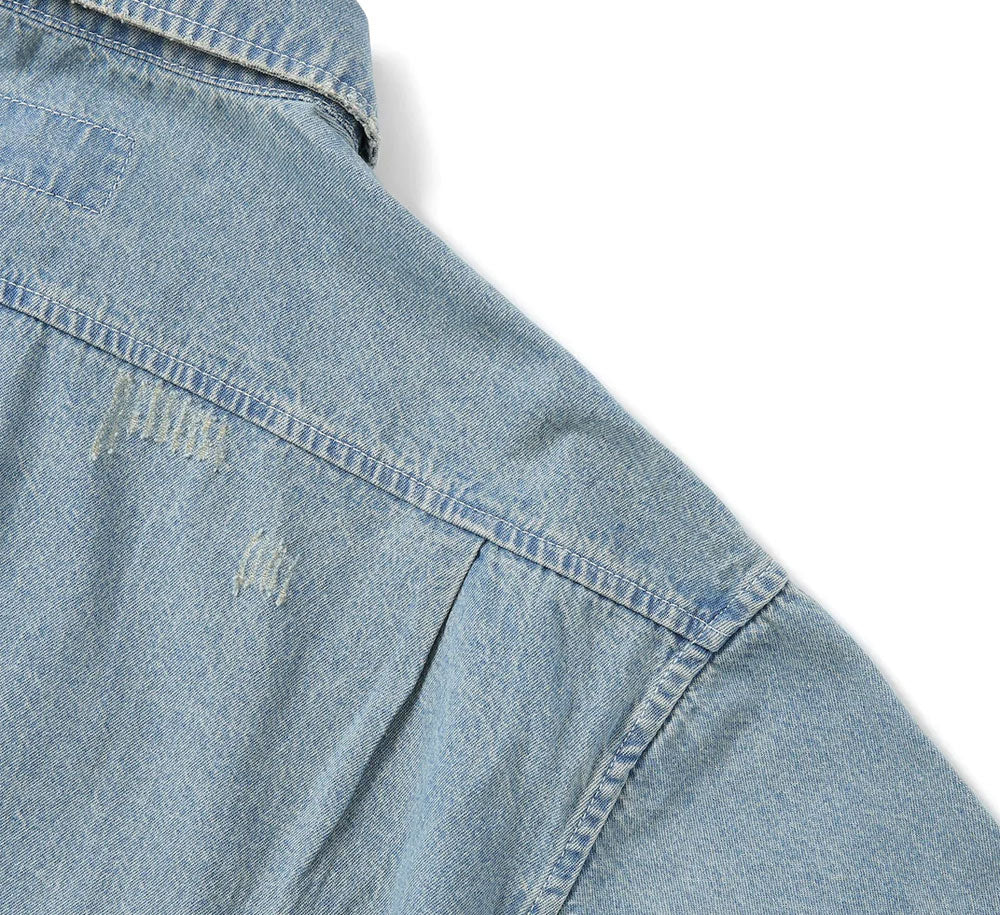 DAMAGED DENIM SHIRT - Image 5