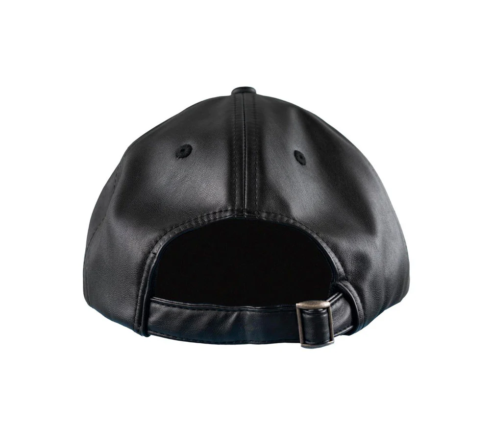 DEBOSSED VEGAN LEATHER 5 PANEL HAT - Image 3