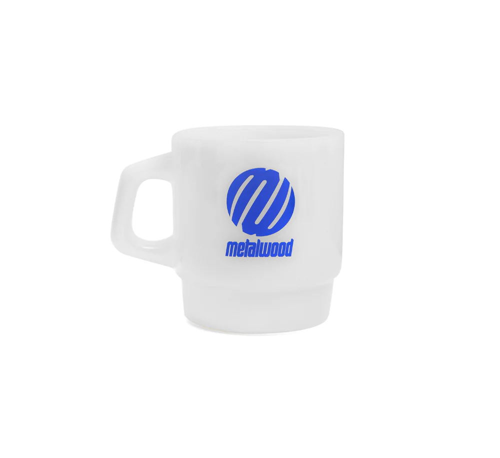 Metal Logo Milk Glass Mug