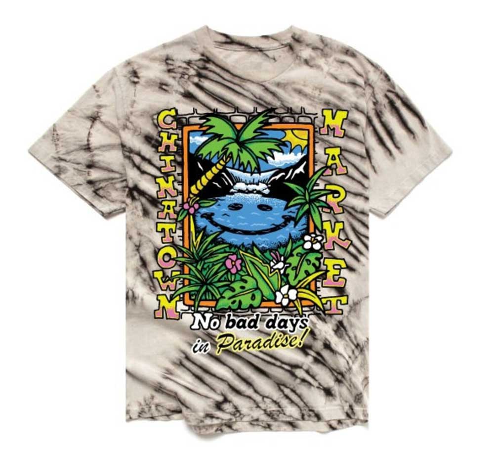 SMILEY NO BAD DAYS IN PARADISE TIE-DYE TEE
