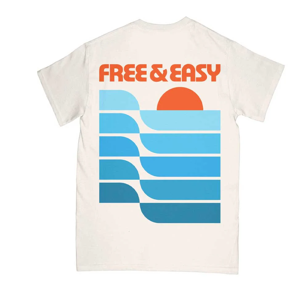 SUNSET WAVES SS POCKET TEE
